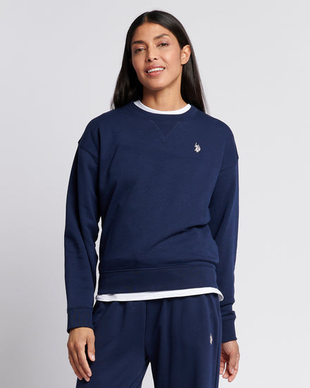 Bluza załogi podwójnej jeźdźcy w damskiej jeździecce w granatowej tęczówki