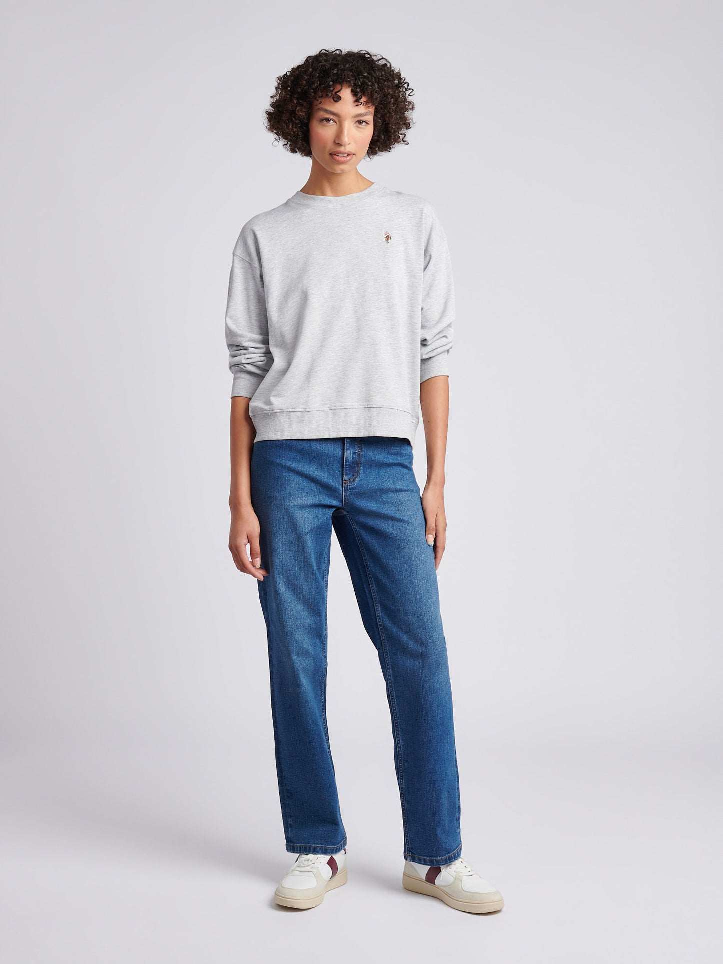 Bluza załogi podwójnej jeźdźcy w Pearl Grey Marg