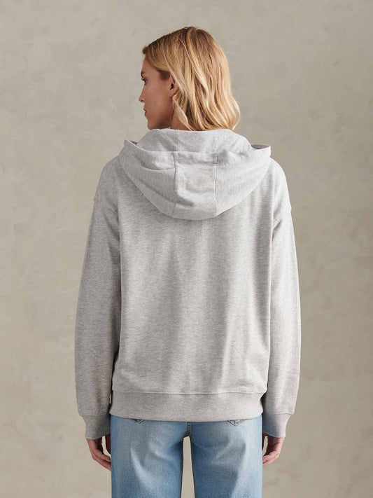 Women Double Horsemen Zip przez bluzę w Pearl Grey Marg