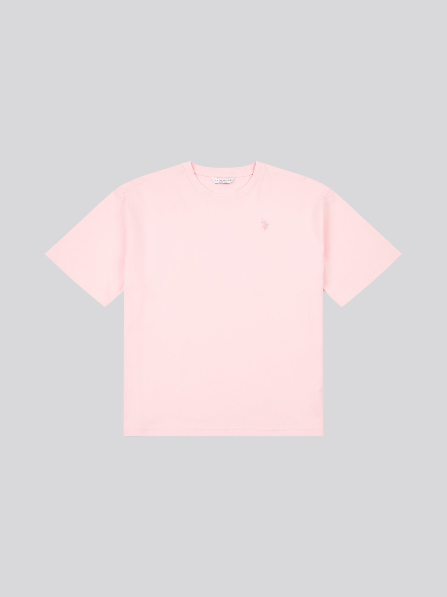 T-shirt damski podwójny jeźdźcy luźne załoga w kryształowej róży