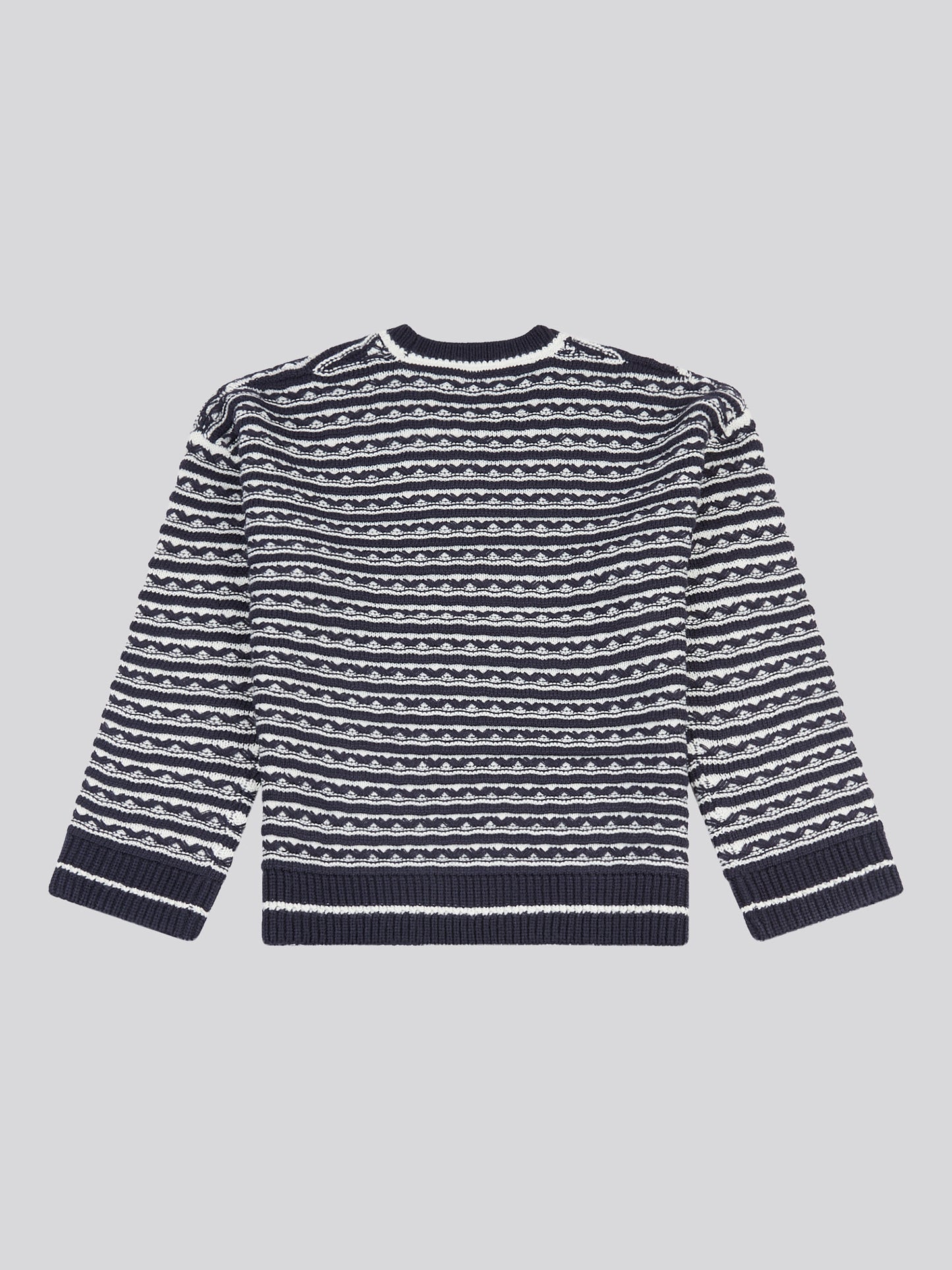 Womens Textured Stripe Jumper in Navy Iris