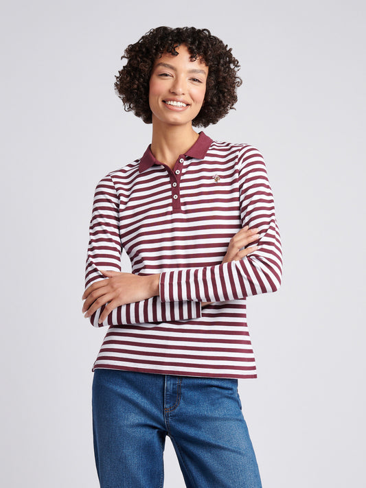 LS Stripe Contrast Kołnierz Polo Koszulka