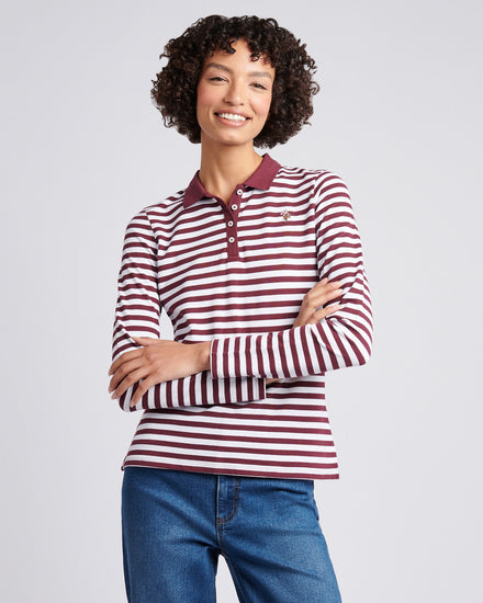LS Stripe Contrast Kołnierz Polo Koszulka