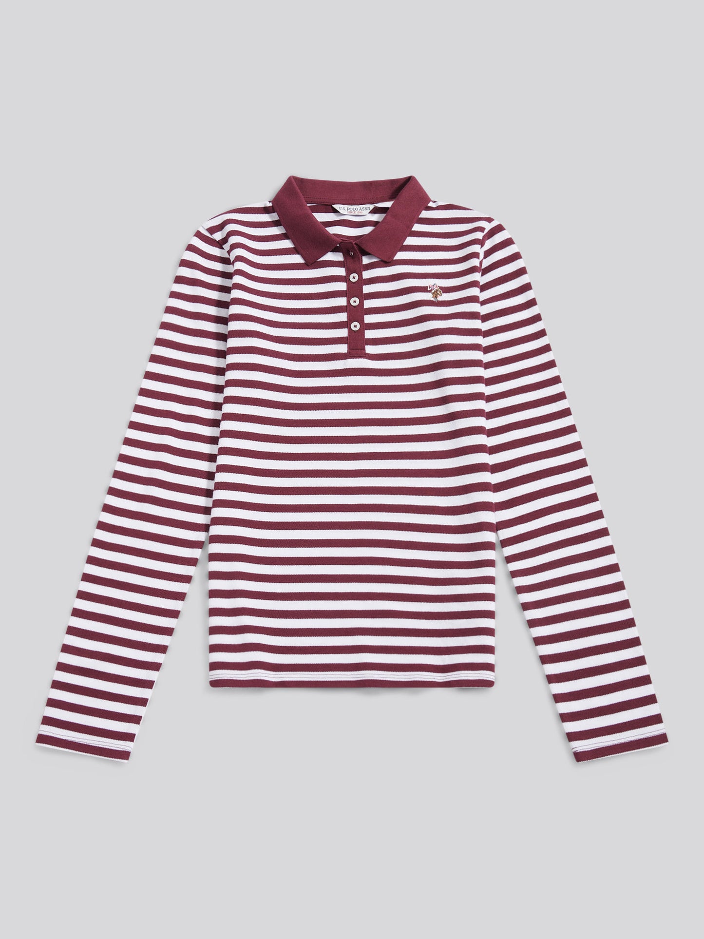 LS Stripe Contrast Kołnierz Polo Koszulka