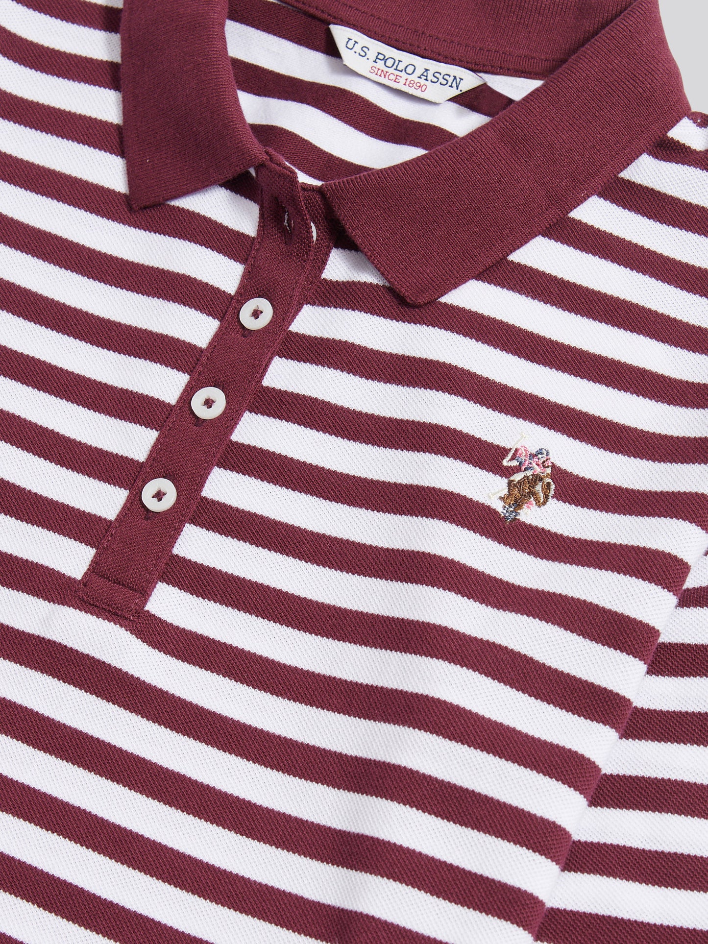 LS Stripe Contrast Kołnierz Polo Koszulka