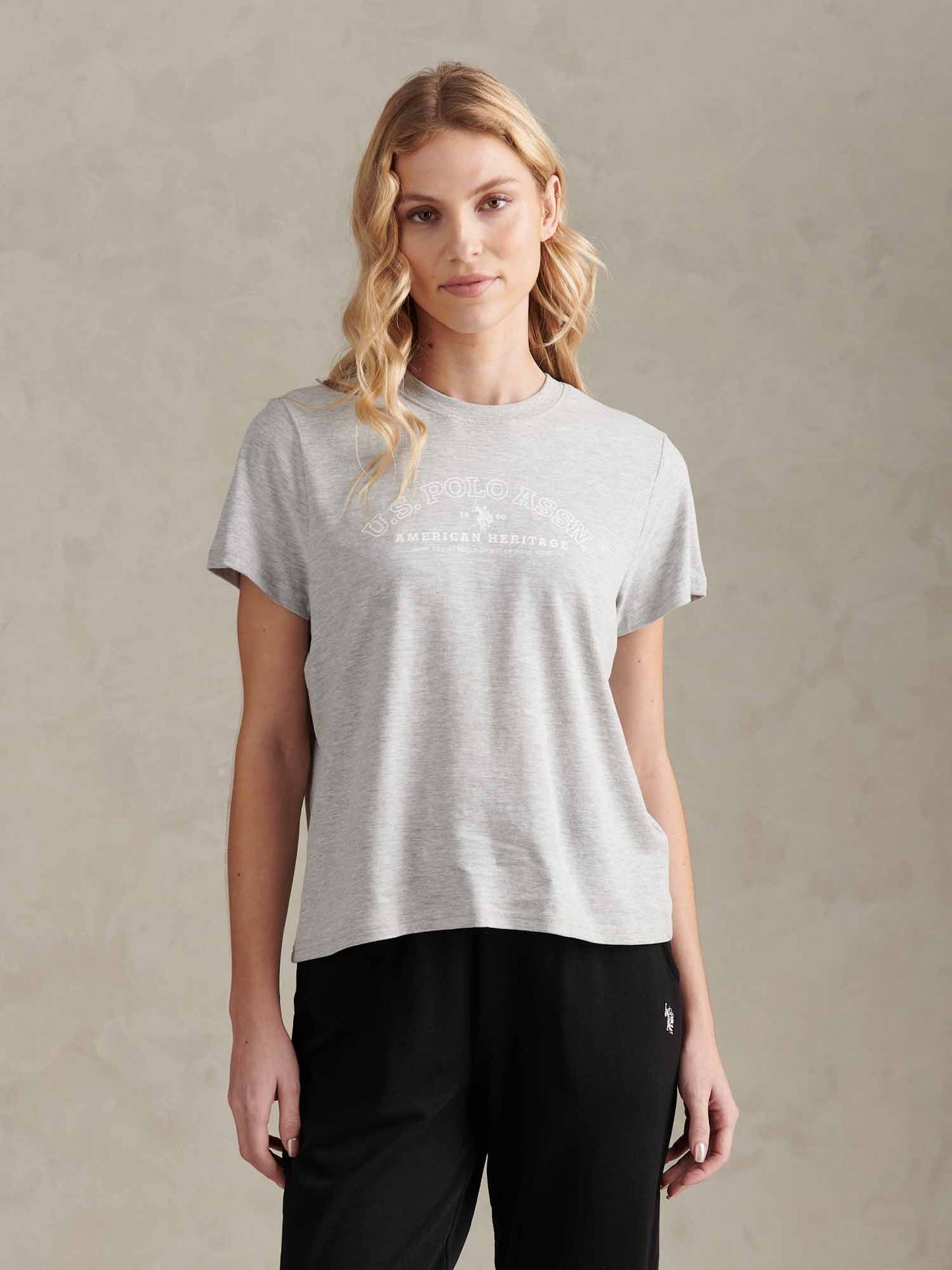 Arc graficzny tee perłowy szary marg