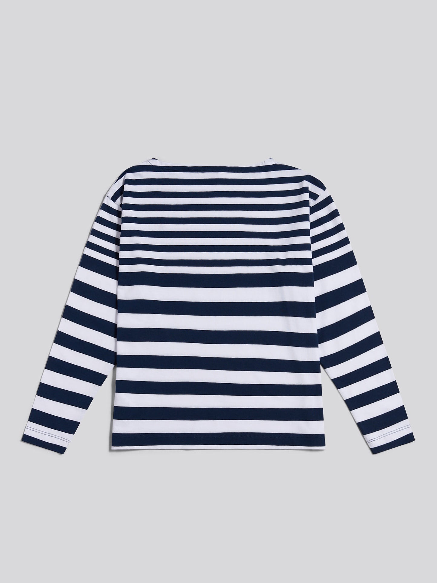 Womens Gradient Stripe Boatneck T-Shirt in Navy Iris