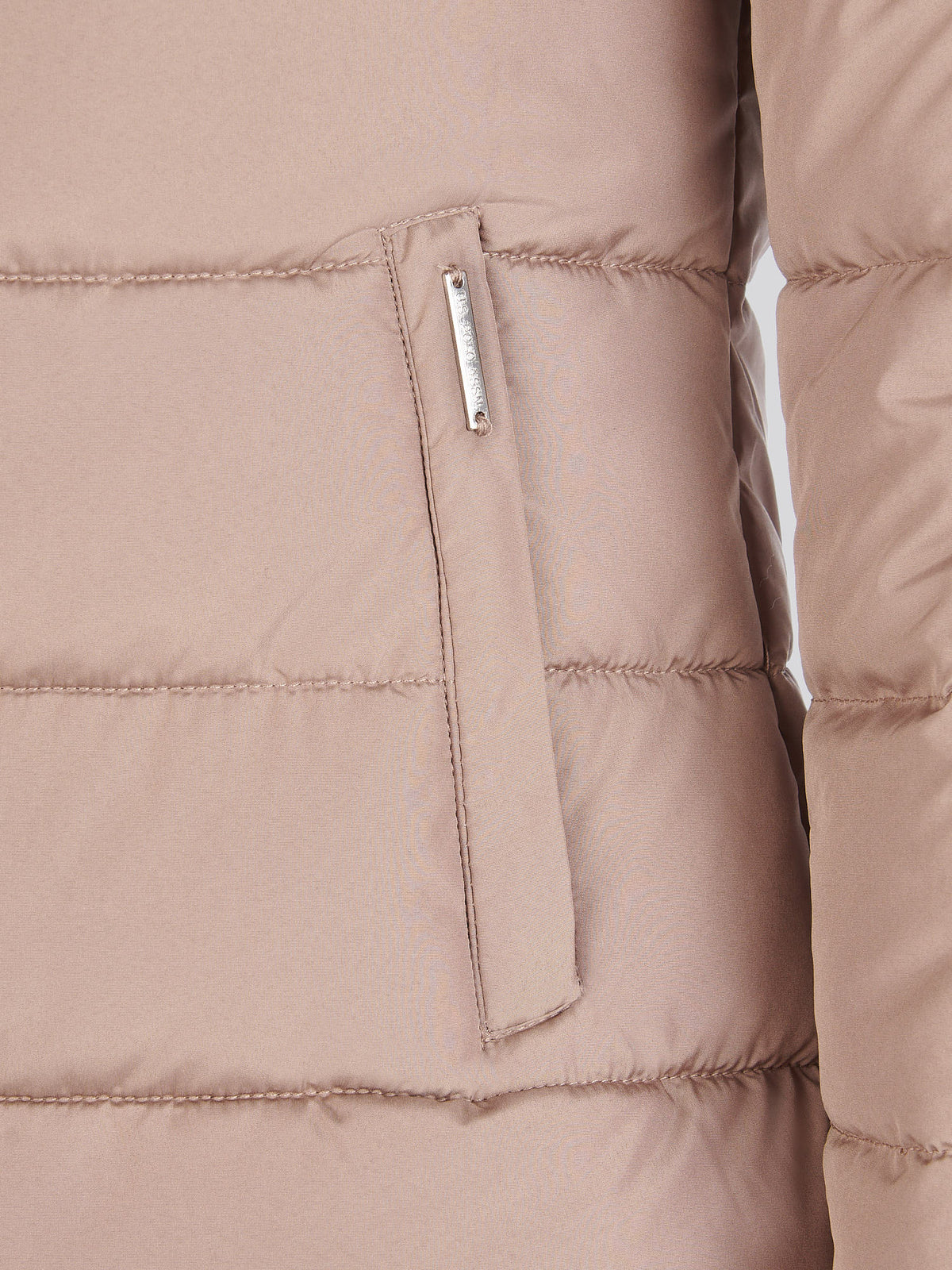 Womens Quilted Hooded Puffer Coat in Leafless Tree
