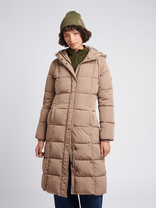 Longline Square Quilt Puffer Płaszcz Bezpłatny