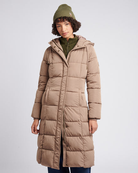 Longline Square Quilt Puffer Płaszcz Bezpłatny