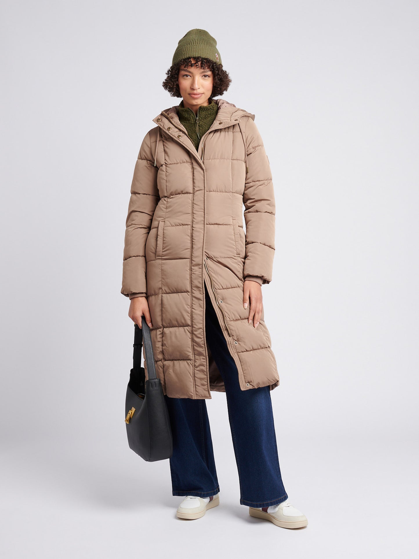 Longline Square Quilt Puffer Płaszcz Bezpłatny
