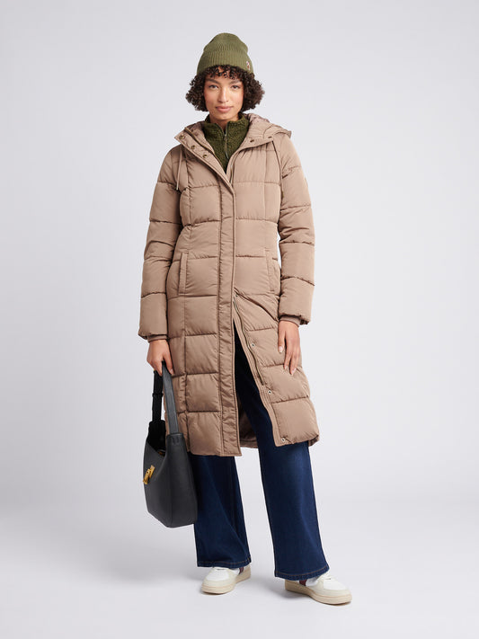 Longline Square Quilt Puffer Płaszcz Bezpłatny