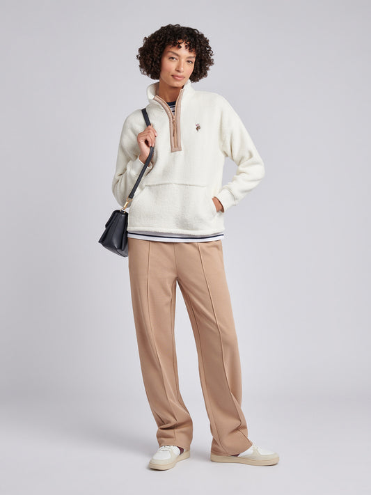 DHM Borg Quarter Zip Marshmallow