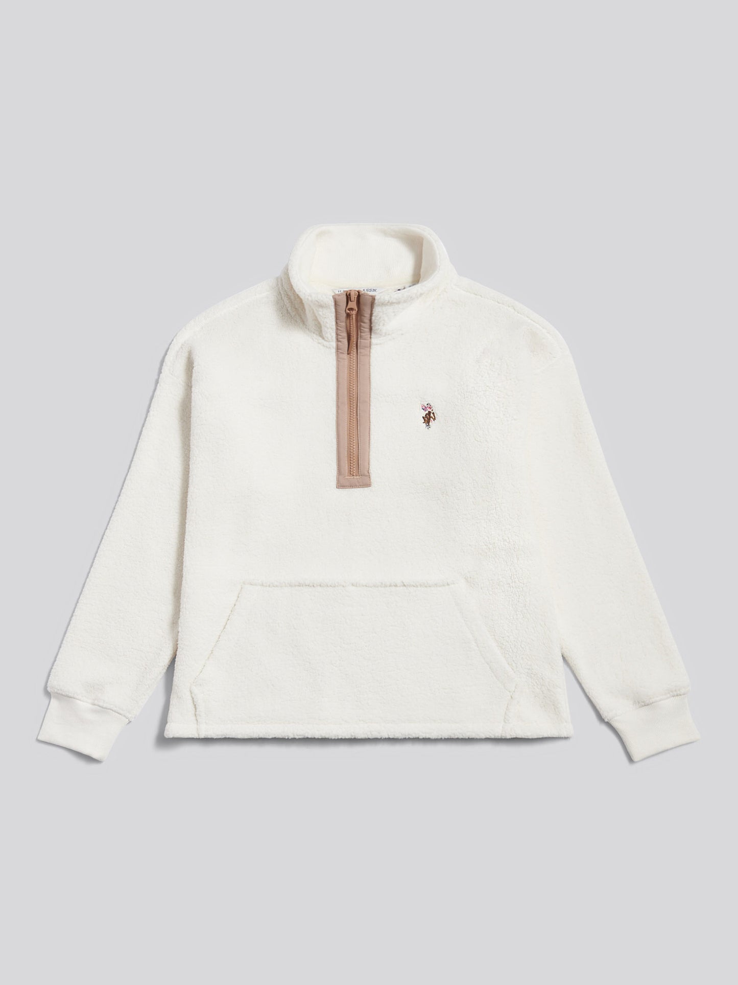 DHM Borg Quarter Zip Marshmallow