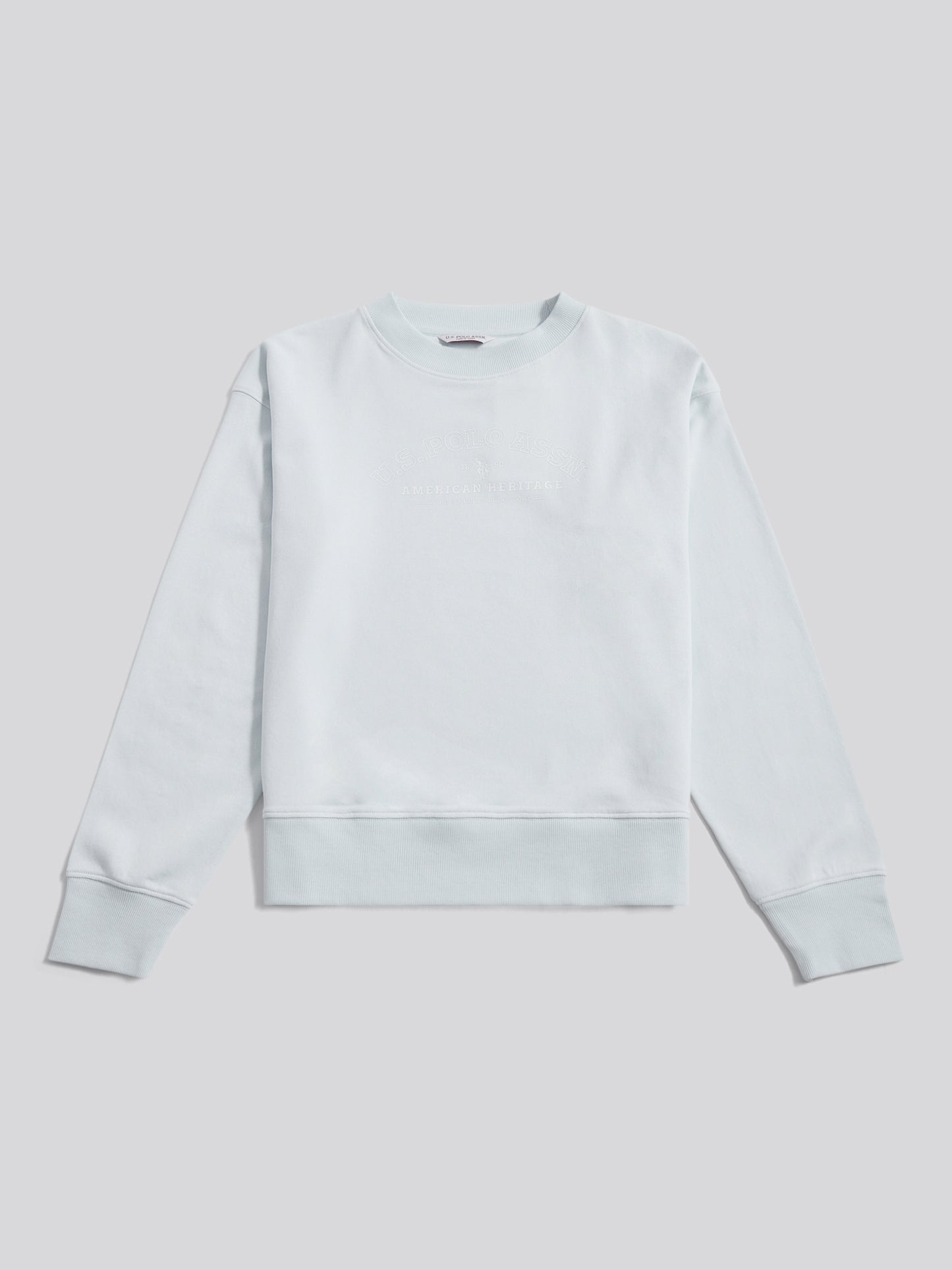 Womens Arc Graphic Crew Sweat in Ballad Blue