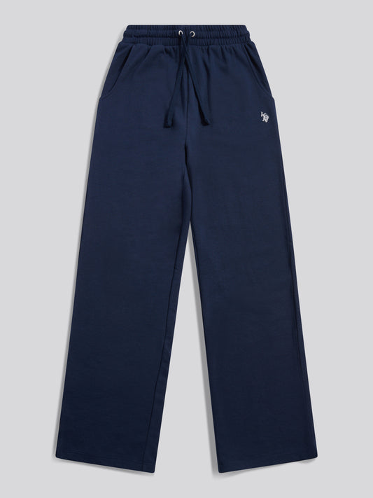 Womens Double Horsemen Wide Leg Jogger in Navy Iris