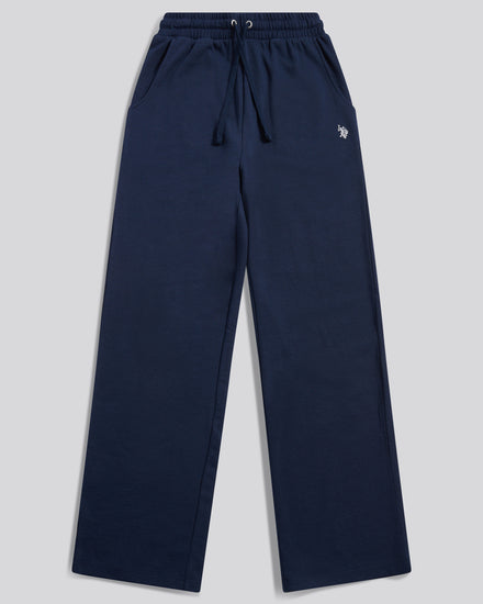 Womens Double Horsemen Wide Leg Jogger in Navy Iris