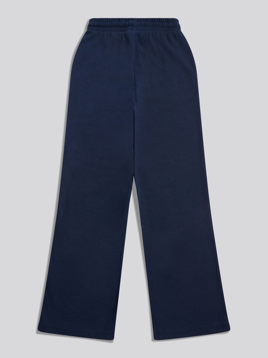 Womens Double Horsemen Wide Leg Jogger in Navy Iris