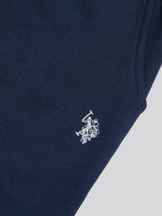 Womens Double Horsemen Wide Leg Jogger in Navy Iris