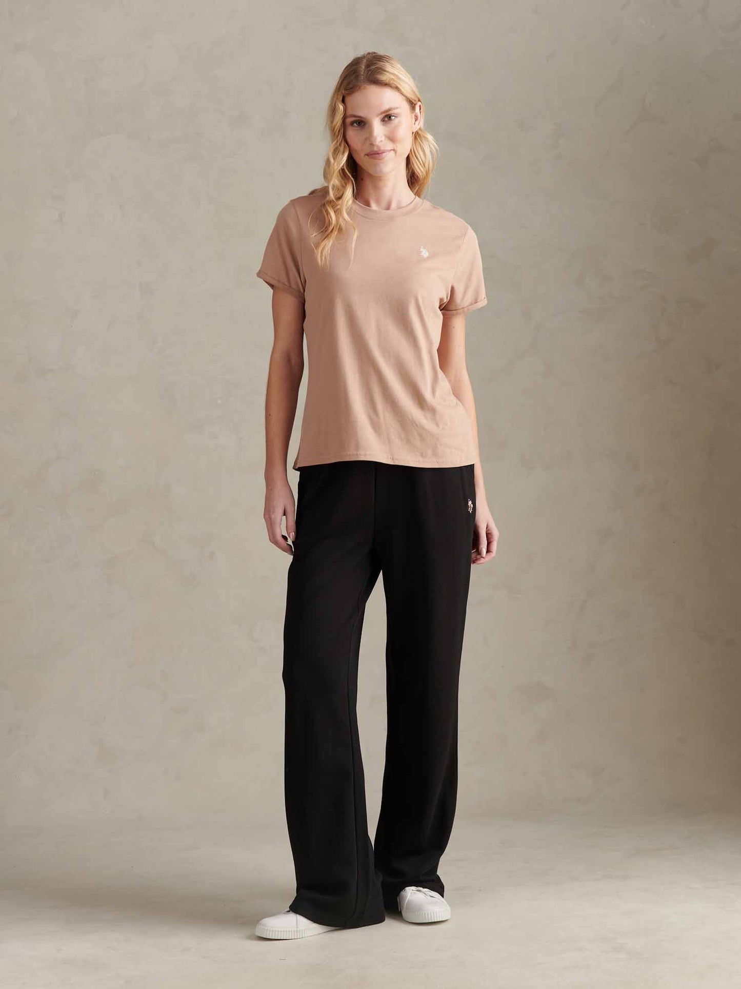 Womens Double Horsemen Wide Leg Jogger in Black / Multicolour DHM