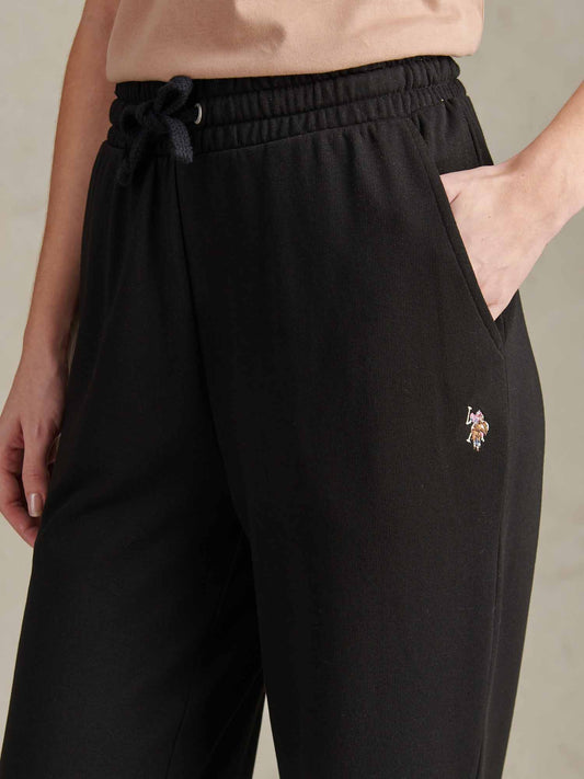 Womens Double Horsemen Wide Leg Jogger in Black / Multicolour DHM