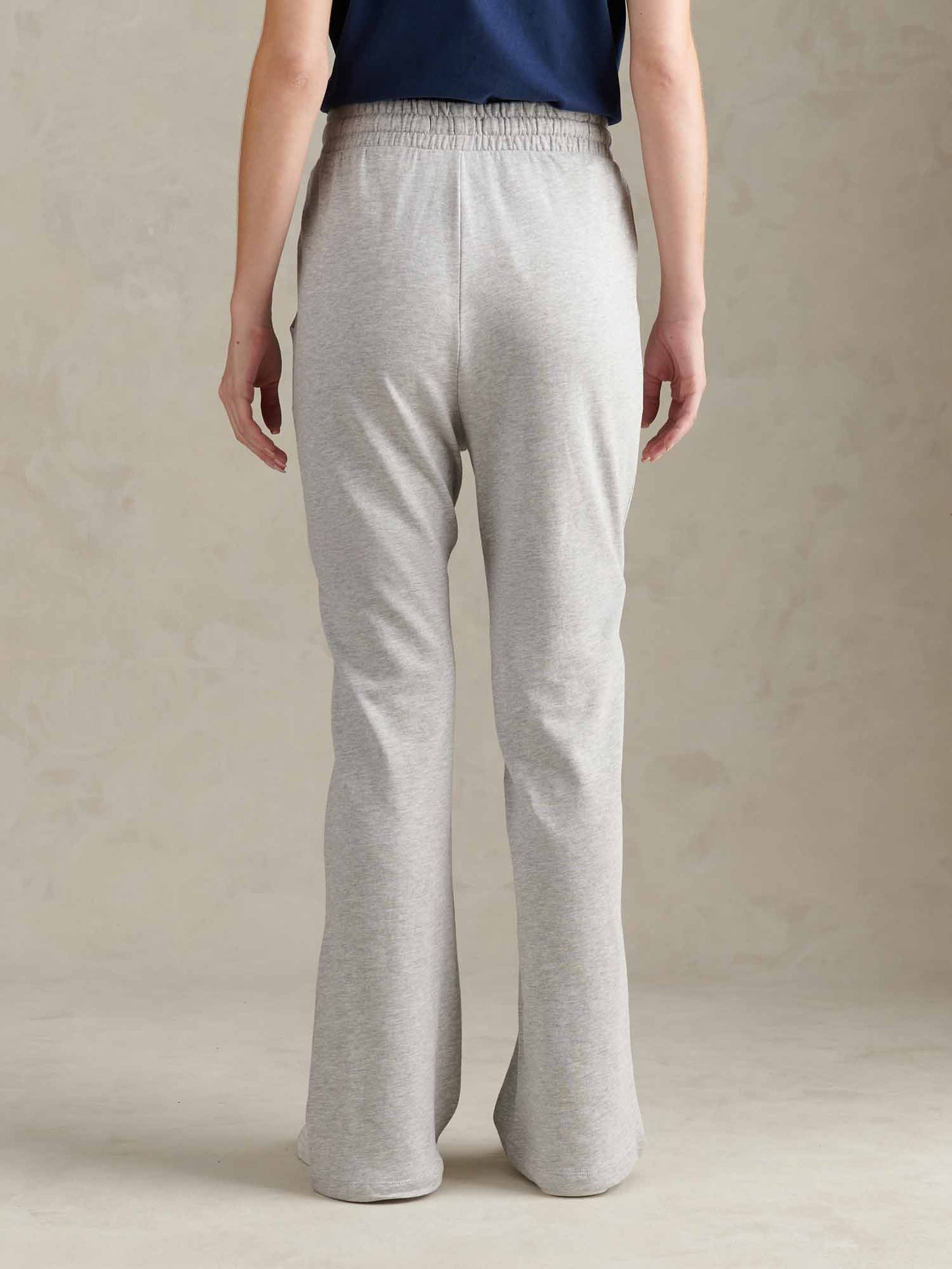 Womens Double Horsemen Wide Leg Jogger in Pearl Grey Marl
