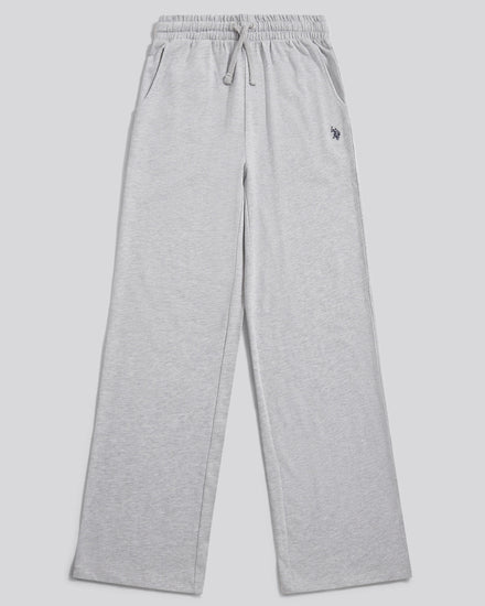 Womens Double Horsemen Wide Leg Jogger in Pearl Grey Marl