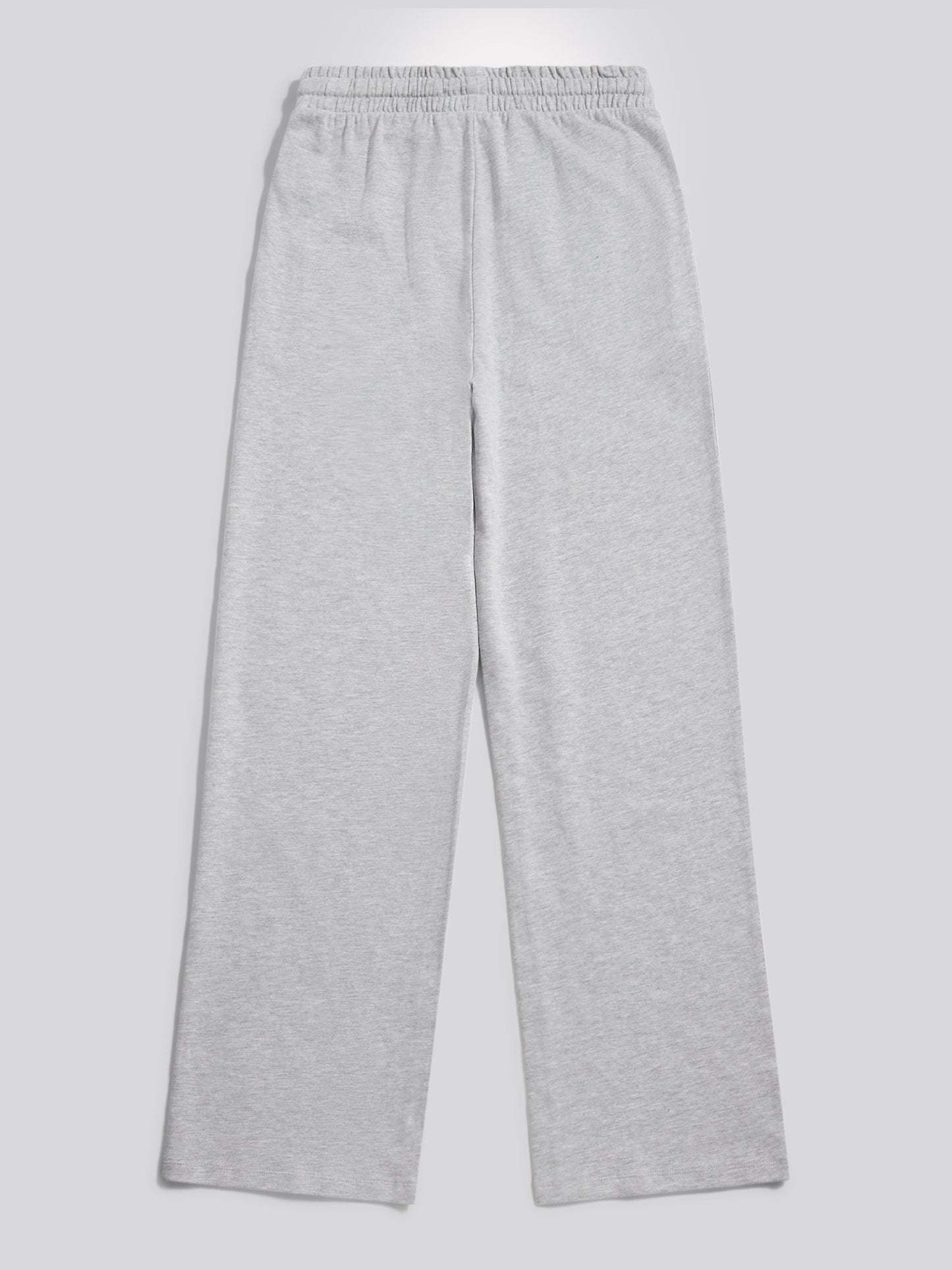 Womens Double Horsemen Wide Leg Jogger in Pearl Grey Marl