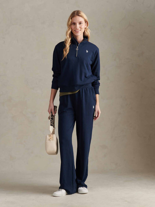 DHM LB Quarter Zip Swe Navy Iris