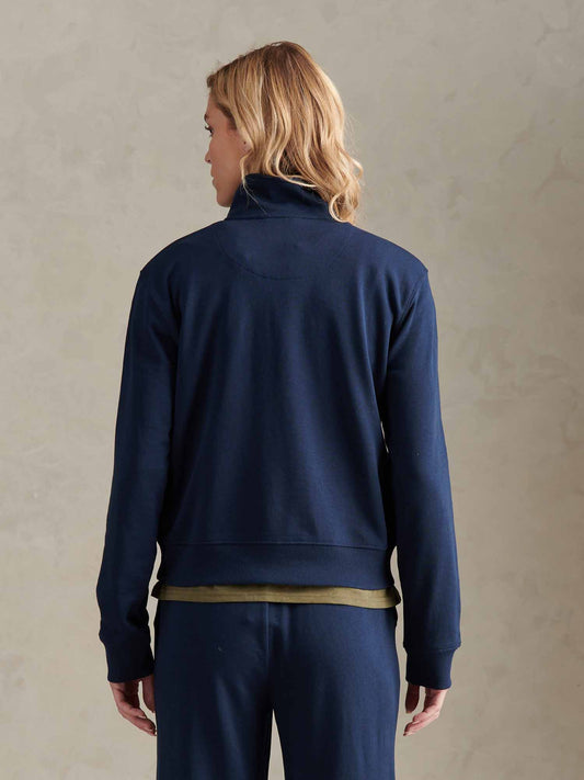 DHM LB Quarter Zip Swe Navy Iris