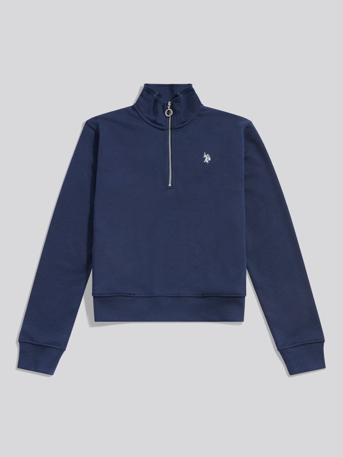 Womens Double Horsemen ¼ Zip Sweat in Navy Iris