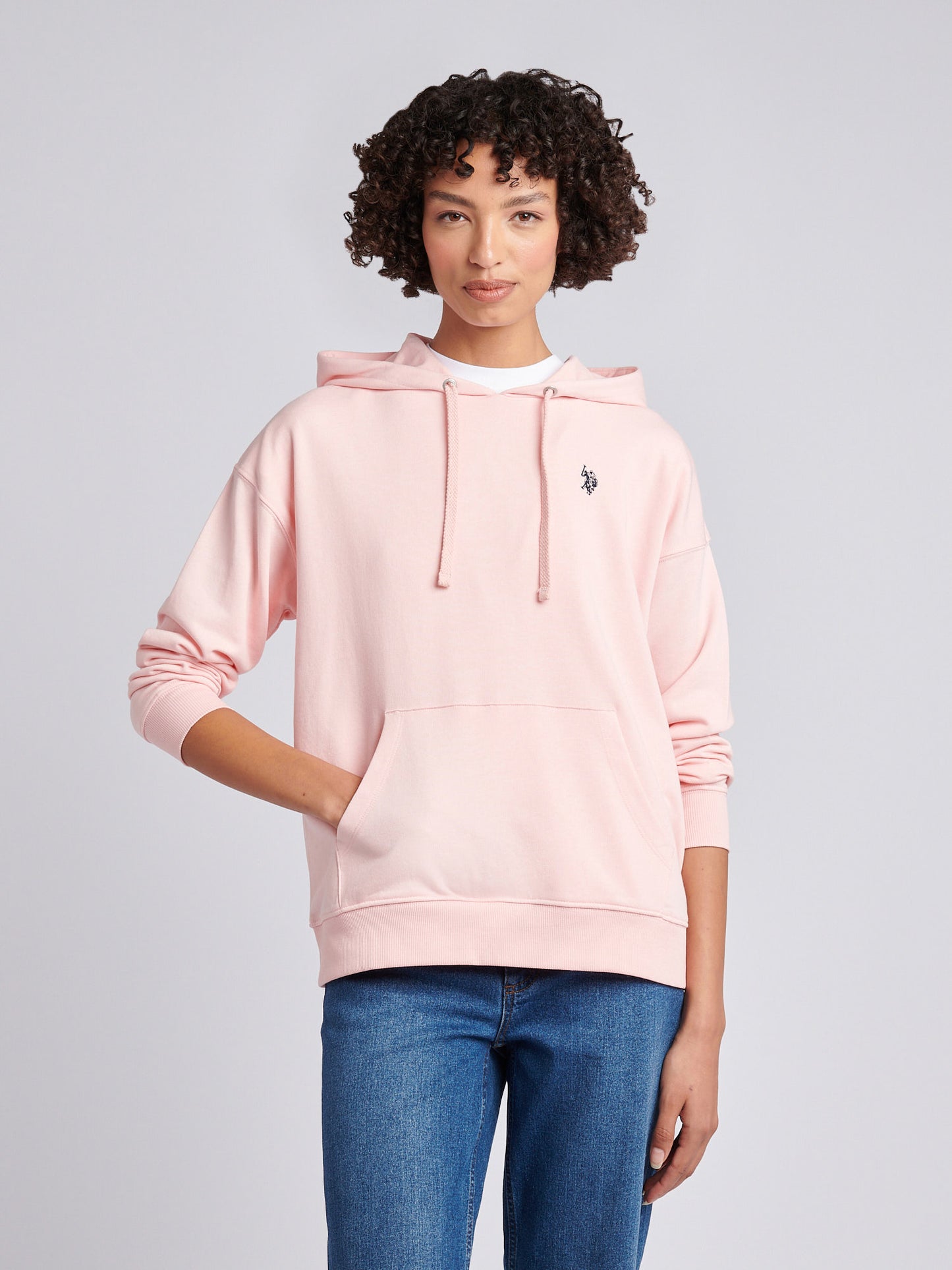 Womens Double Horsemen Hoodie in Crystal Rose