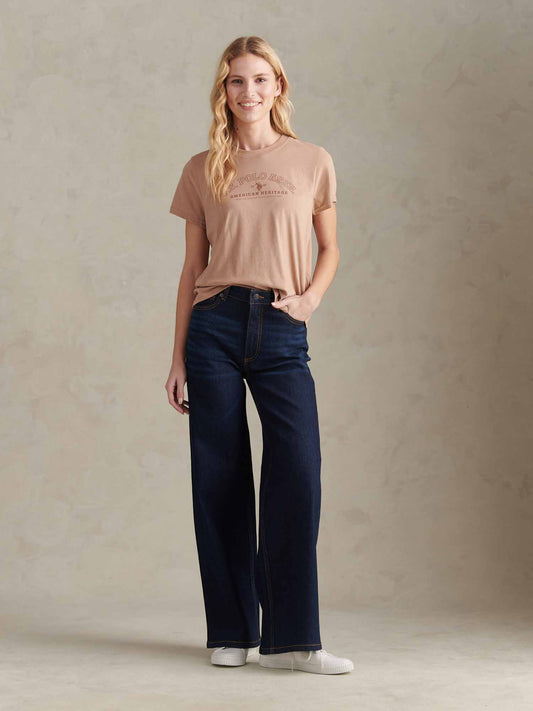 Womens Wide Fit Jean Dark Indigo Wash