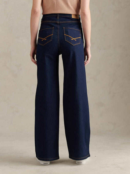 Womens Wide Fit Jean Dark Indigo Wash