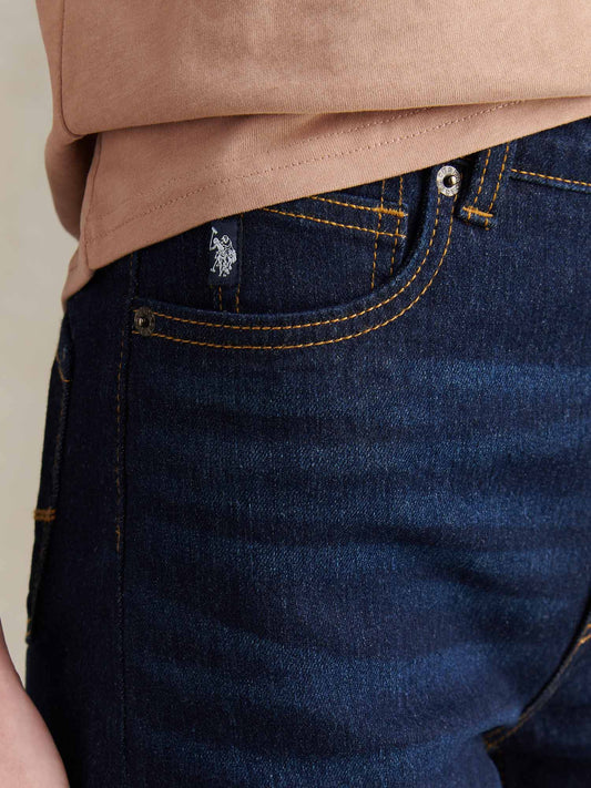 Womens Wide Fit Jean Dark Indigo Wash