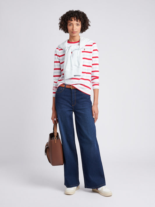 Dwa kolorowe paski ls tee jalapeno czerwony