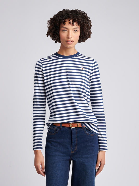 Stripe ls tee marynarka wojenna