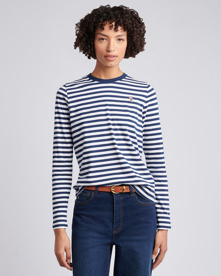 Stripe ls tee marynarka wojenna