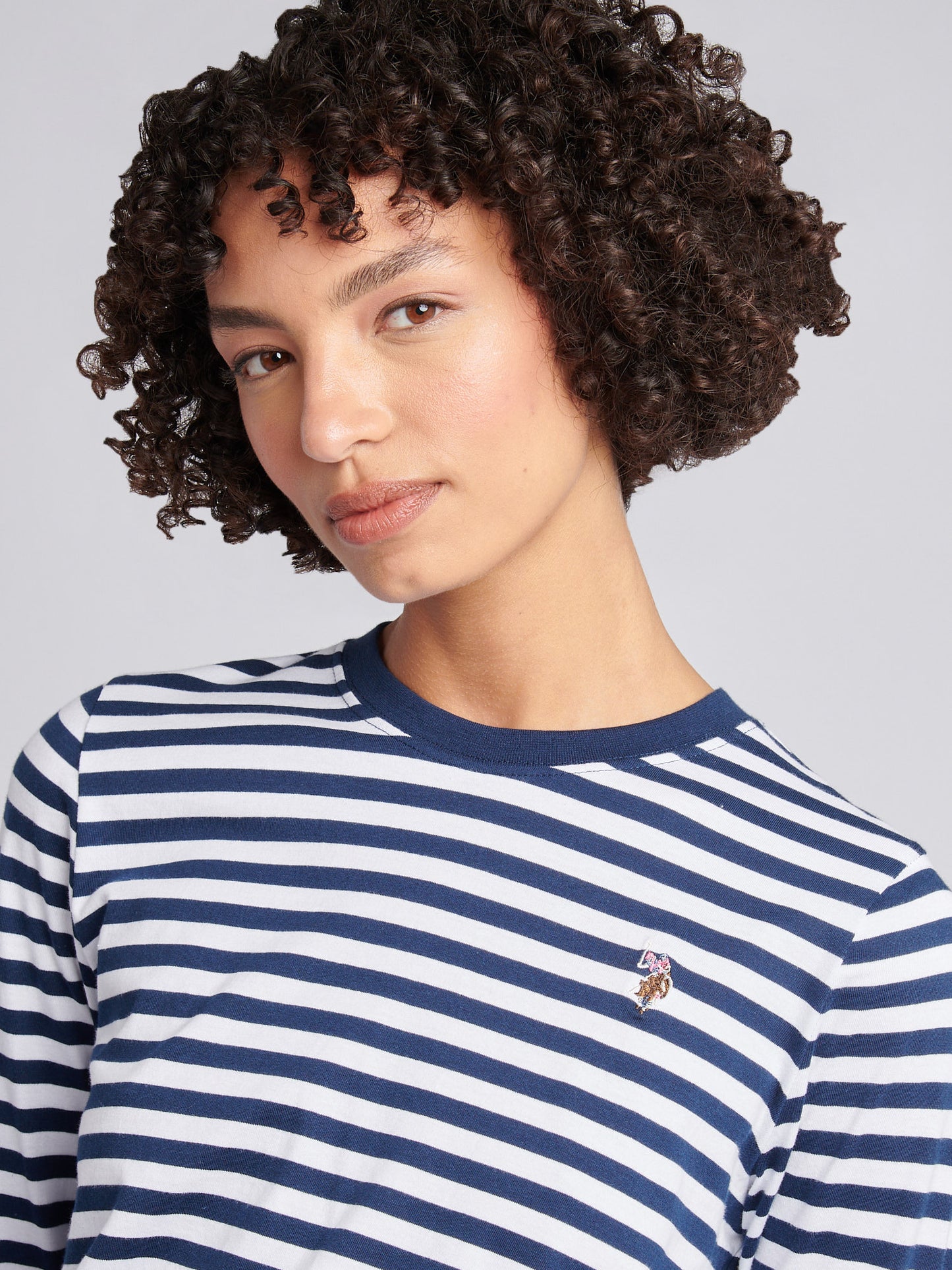 Stripe ls tee marynarka wojenna