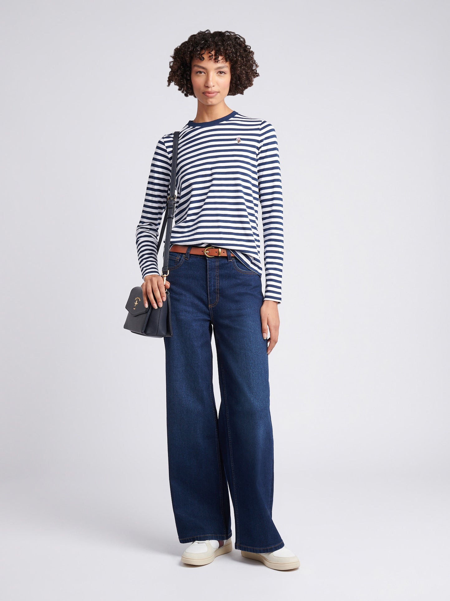 Stripe ls tee marynarka wojenna