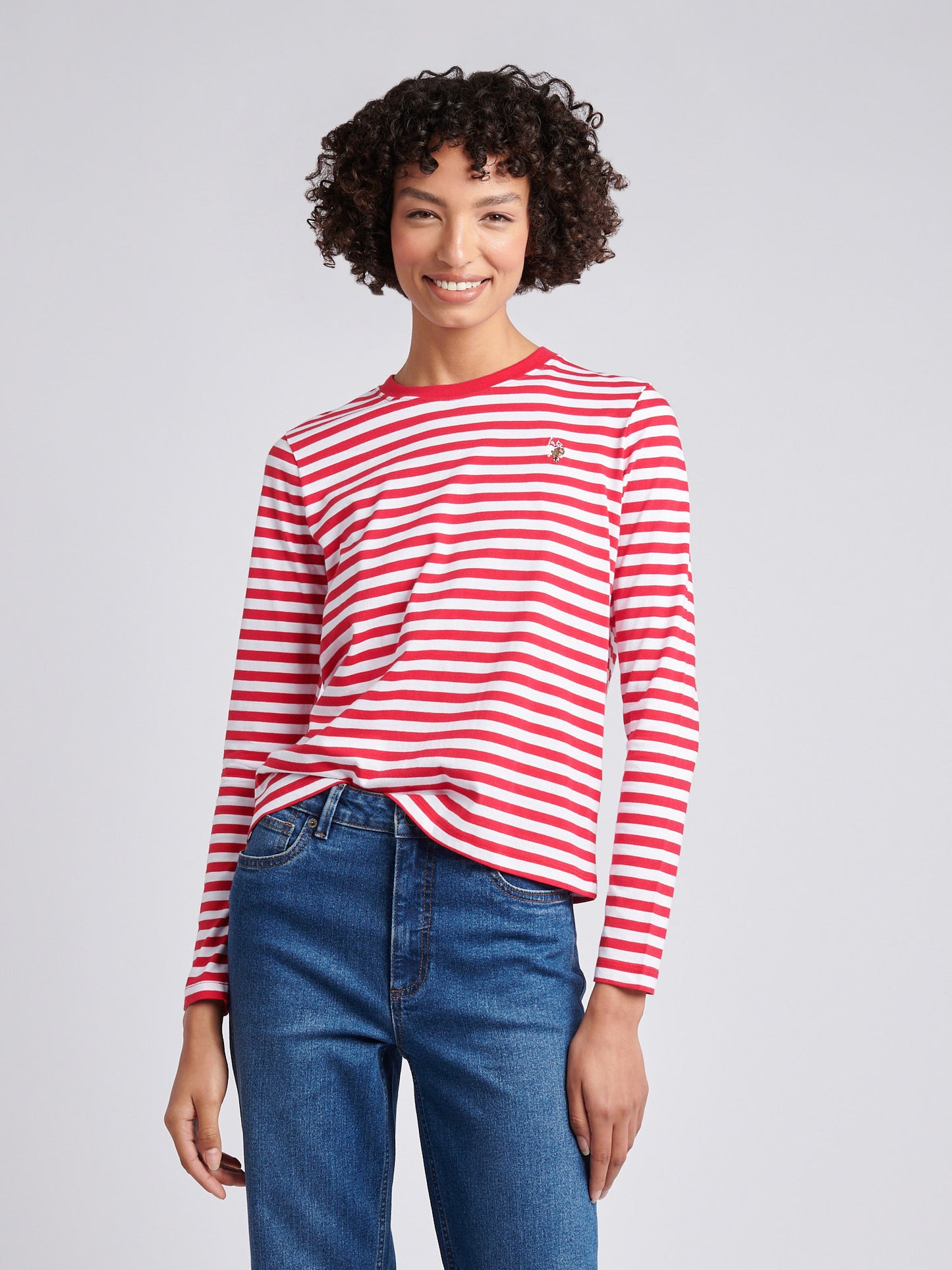 Stripe ls tee jalapeno czerwony