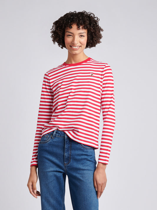 Stripe ls tee jalapeno czerwony
