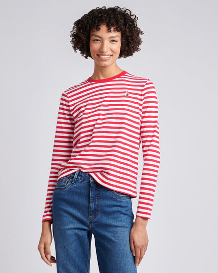Stripe ls tee jalapeno czerwony