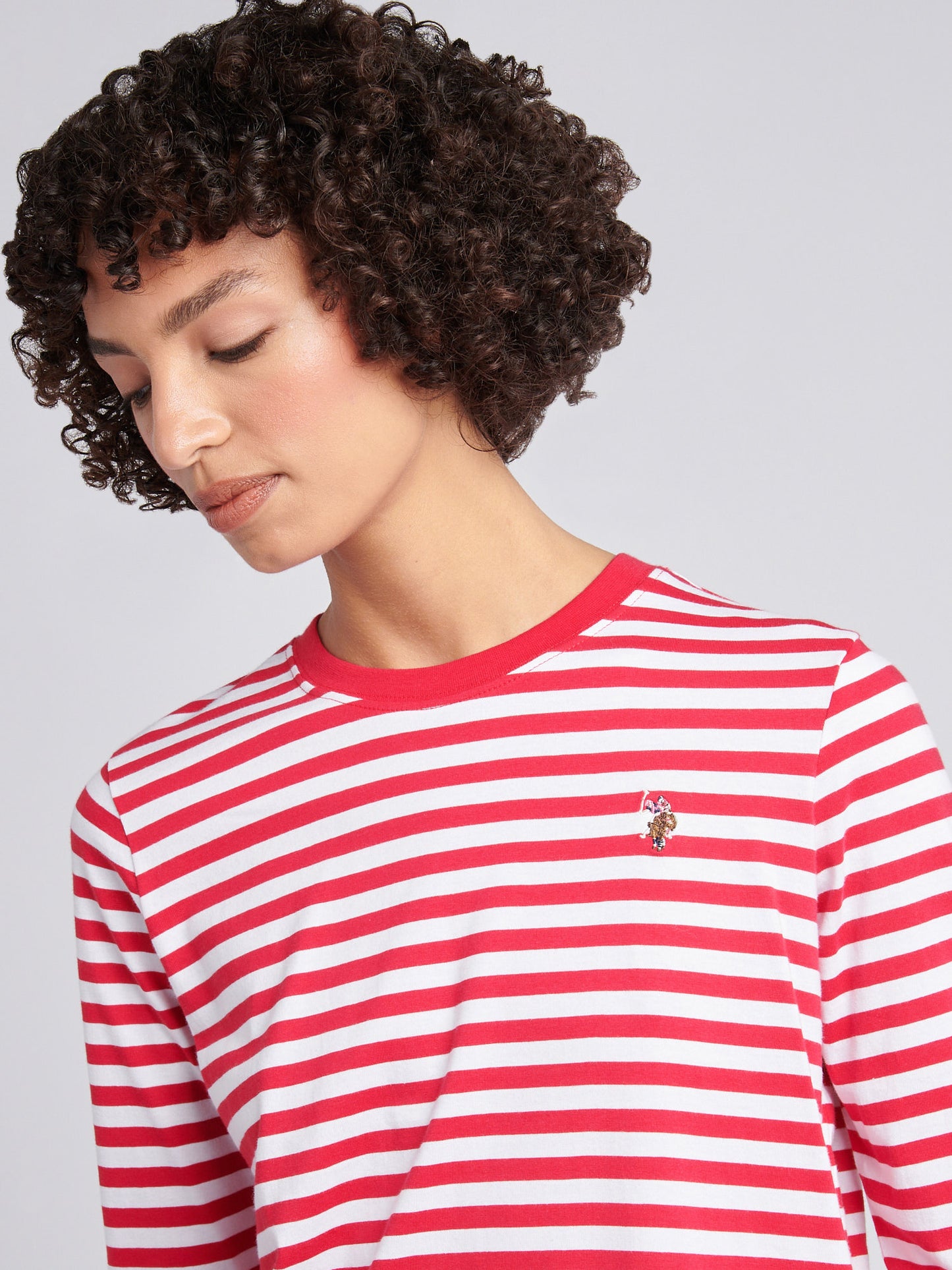 Stripe ls tee jalapeno czerwony