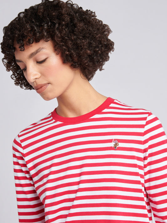 Stripe ls tee jalapeno czerwony
