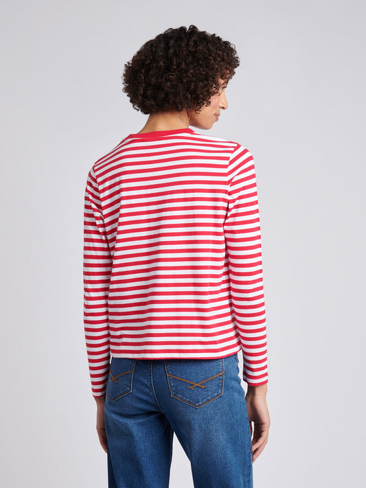 Stripe ls tee jalapeno czerwony
