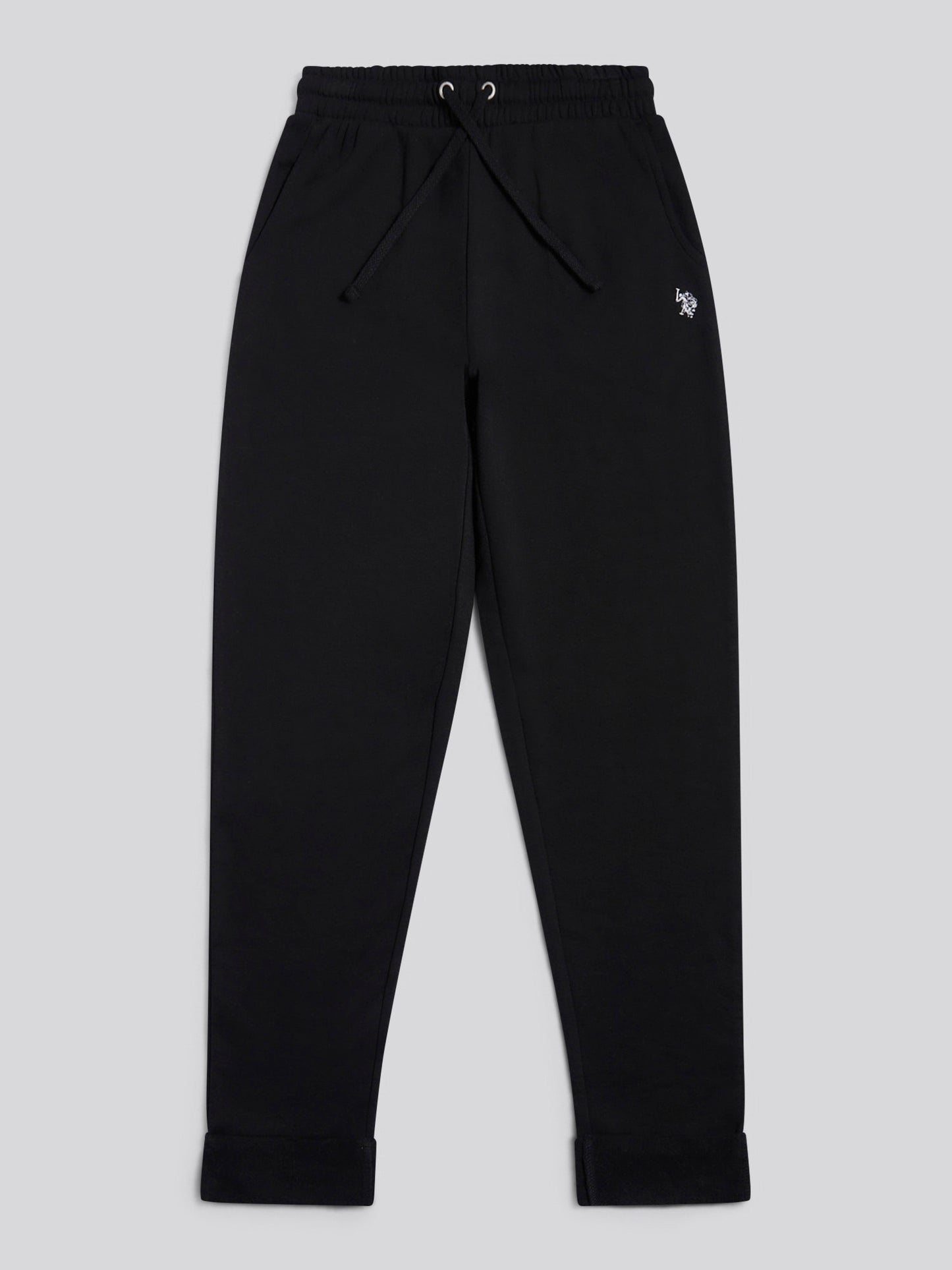 Womens Tonal Double Horsemen Roll Cuff Jogger in Black