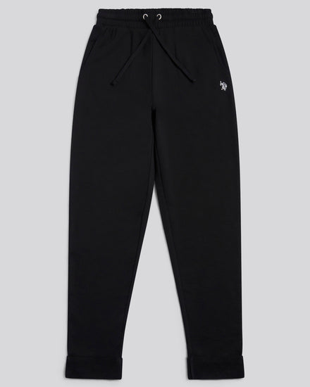 Womens Tonal Double Horsemen Roll Cuff Jogger in Black