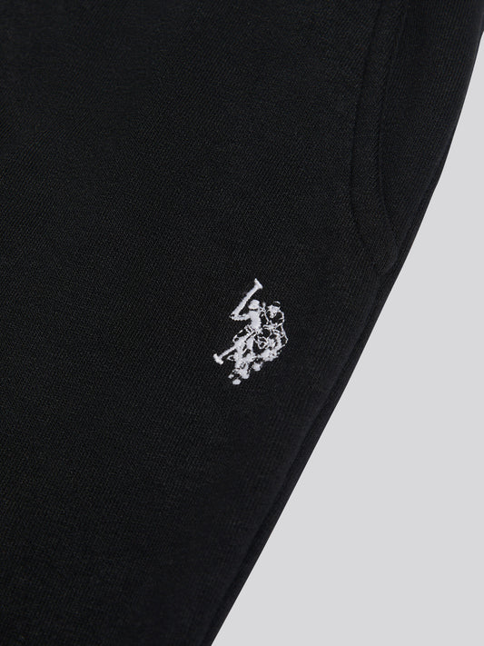 Womens Tonal Double Horsemen Roll Cuff Jogger in Black