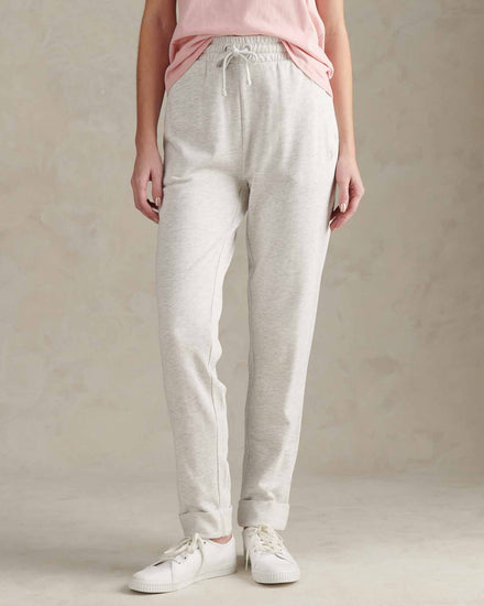 Womens Tonal Double Horsemen Roll Cuff Jogger in Light Grey Marl WUP